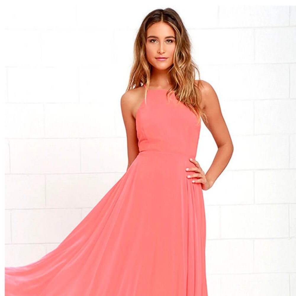 Mythical Kind of Love Coral Pink Maxi Dress